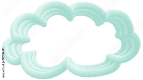 Soft Fluffy Cloud Frame with Transparent Background – Mint