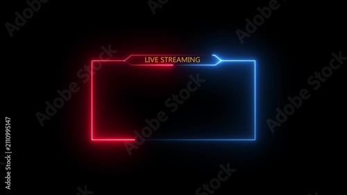 live streaming neon text frame animation box frame neon green frame live streaming game live Stream overlay animation for live streaming video Titles 4k.live streaming neon text frame animation box