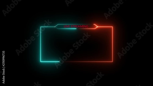 live streaming neon text frame animation box frame neon green frame live streaming game live Stream overlay animation for live streaming video Titles 4k.live streaming neon text frame animation box
