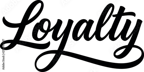Tableau sur toile Elegant black typography design featuring the word loyalty written in a beautifu