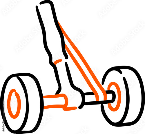 Obraz na płótnie Airplane landing gear strut aircraft undercarriage and wheel icon