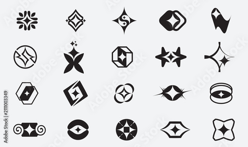 Abstract Sparkle Star Logo Icon Collection