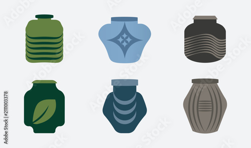 Decorative Ceramic Vase and Jar Vector Collection