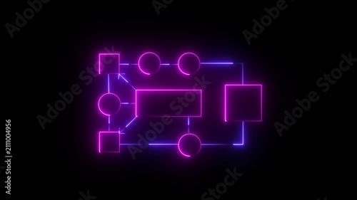 AI Agents Circuit Board with Glowing Cyan Lines and Nodes on Black Background artificial Glowing Lines and Square Chip on Black Background abstract binary .4k motion graphics video animation