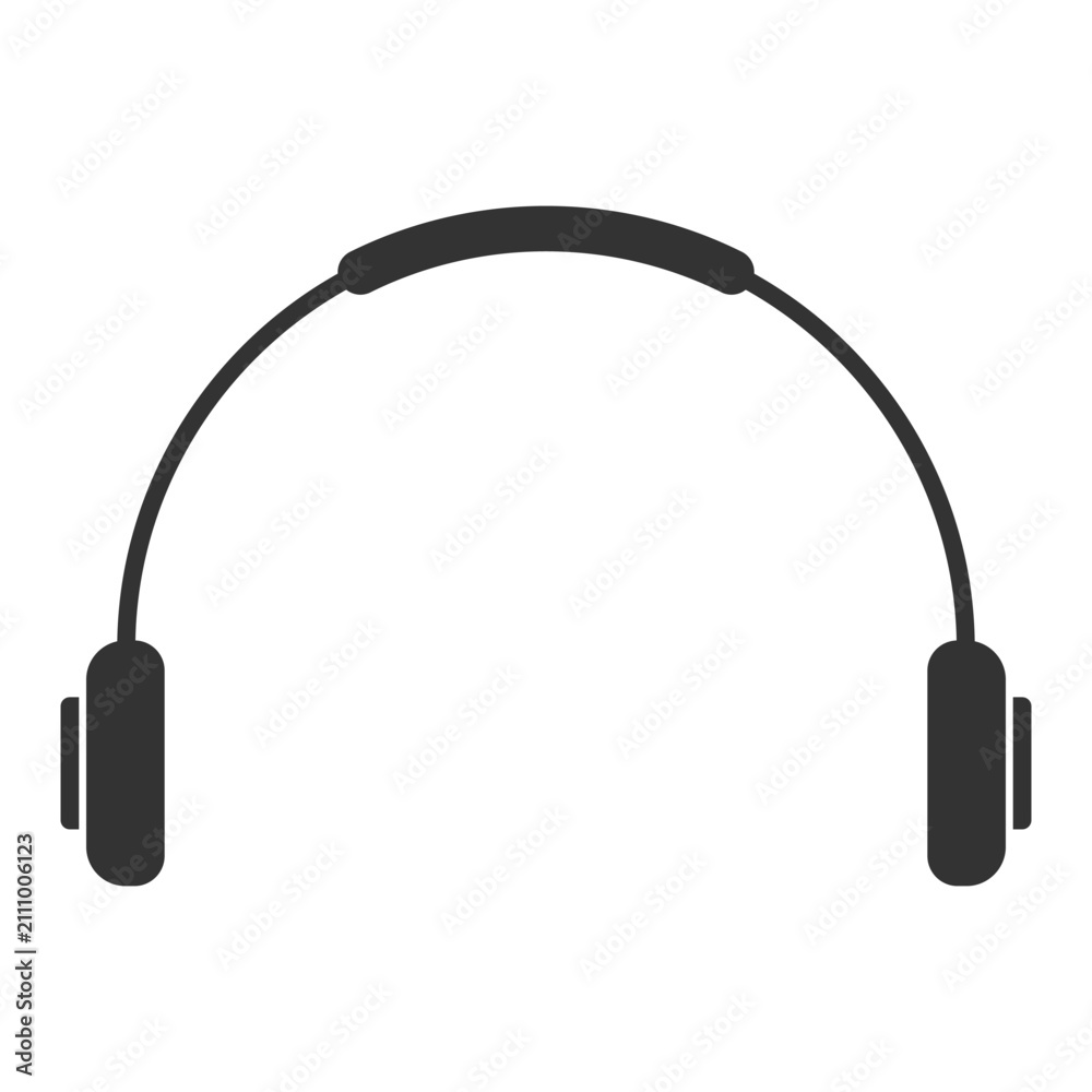 Obraz premium Minimalist headphone icon vector illustration isolated on white background