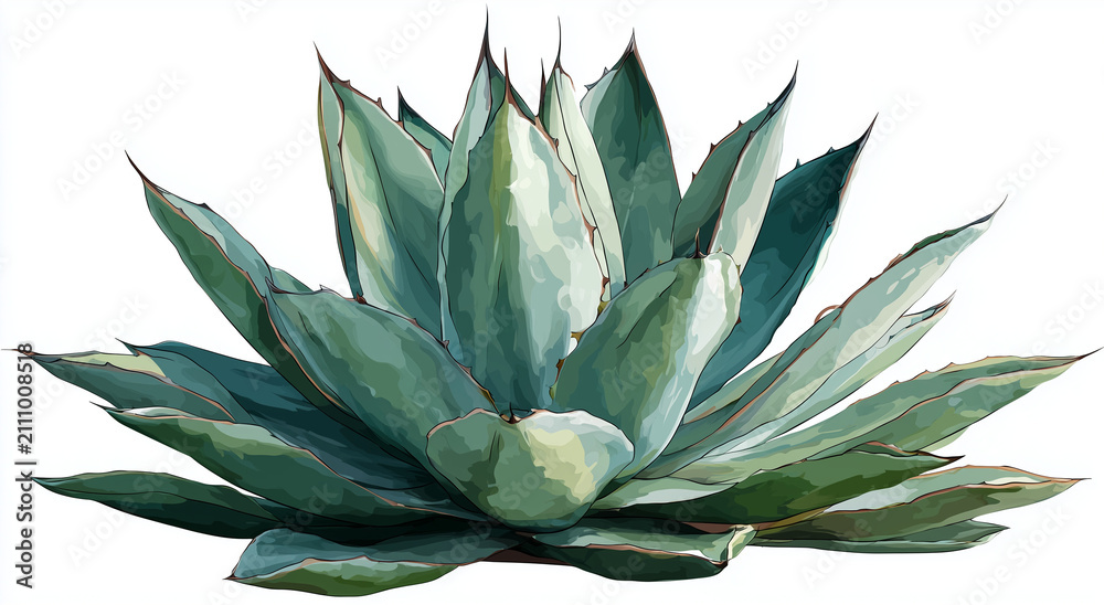 Fototapeta premium Agave Plant Vector Illustration Isolated on White Background.
