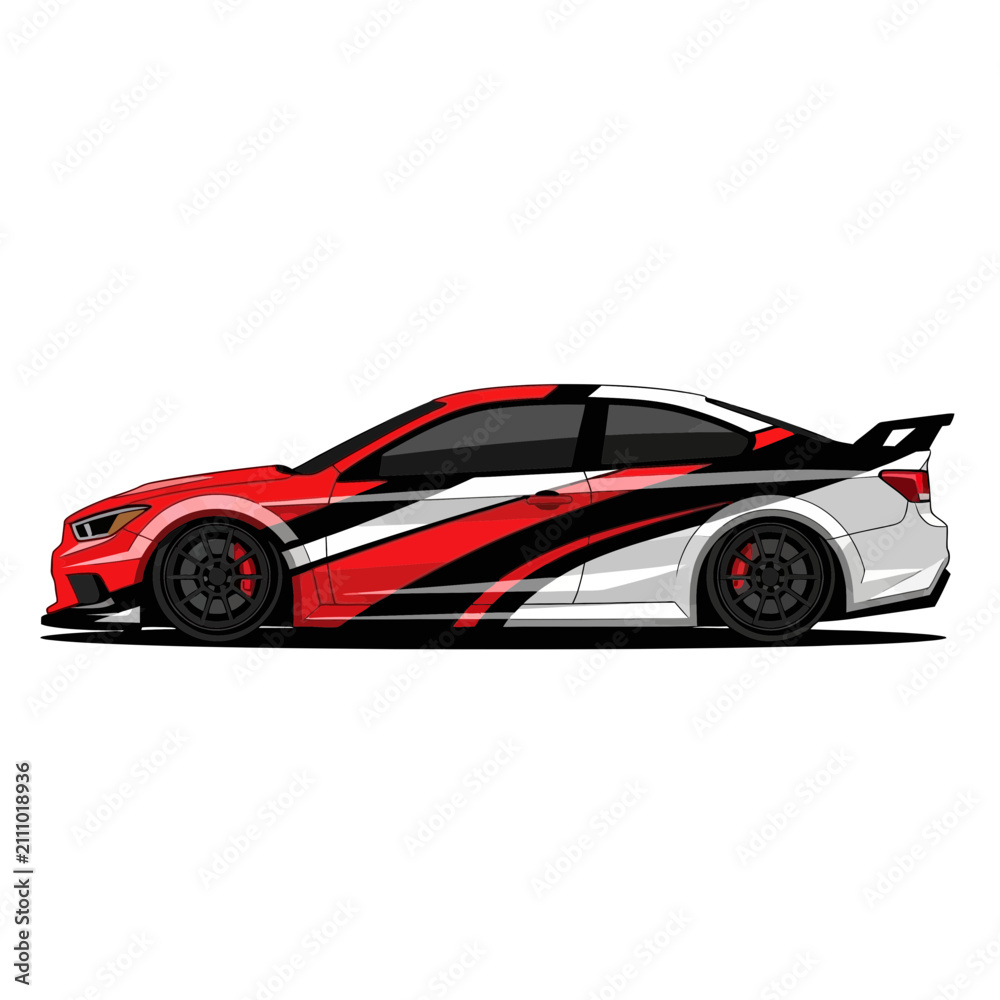 Naklejka premium Sport Car Vector Graphic
