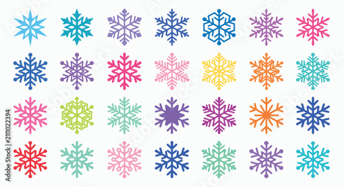 Canvastavla Colorful Snowflake Pattern A Collection Of Geometric Winter Designs