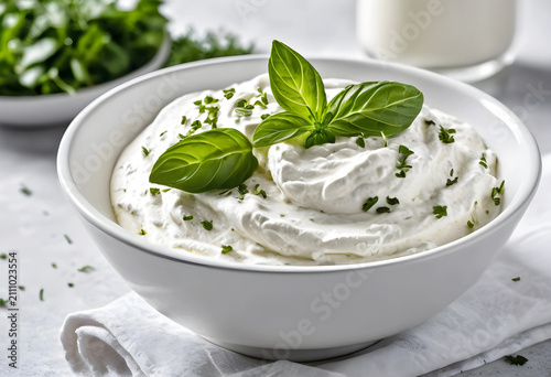 Creamy white dip with fresh...