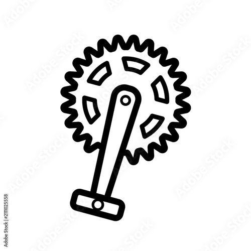 Fotografía Bicycle gear crank vector icon