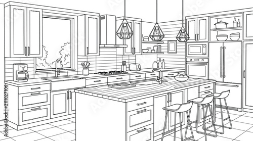 sketch of kitchen