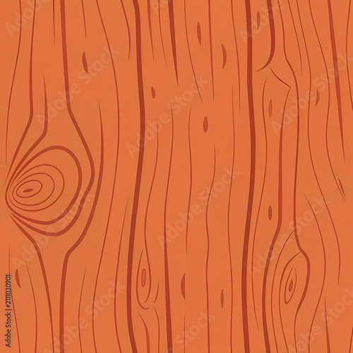 Seamless orange brown wood grain vector illustration pattern background
