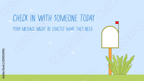Foto Colorful mailbox illustration about reconnecting with loved ones and sending a thoughtful message: Check In With Someone Today
