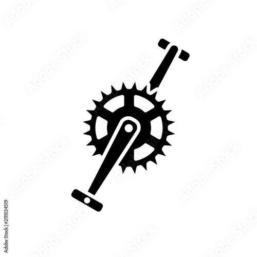 Foto Bicycle gear crank vector icon