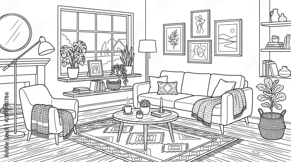 Fototapeta premium interior of living room