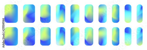 Set of Blue Lime Gradient Nail Stickers