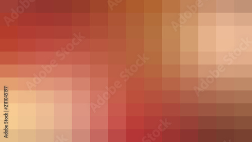 Geometric pixelated mosaic pattern in warm red and golden tones, featuring a structured grid layout for modern digital backgrounds and creative graphic design project templates.