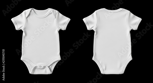 mockup of a white color baby onesie