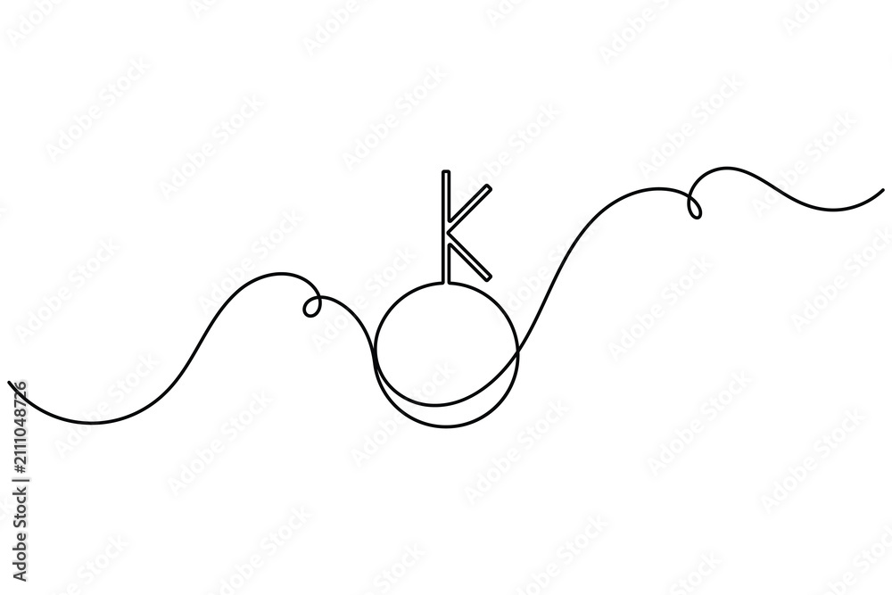 Obraz premium Chiron symbol continuous one line drawing minimalist single art asteroid wounded healer and centaur minor planet astrology on white background outline vector illustration