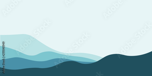 Foto A minimalist abstract background featuring stunning layered blue waves