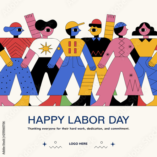 
Happy Labor Day banner. Design template. Vector illustration. 