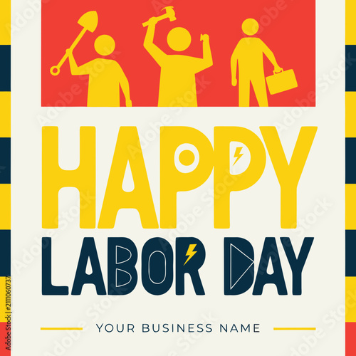 
Happy Labor Day banner. Design template. Vector illustration. 