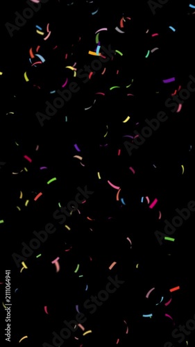 Confetti particle animation. Mobile-friendly. Perfect for Reels, Stories, and all social media platforms. Vertical video with transparent alpha channel ProRes 4444.