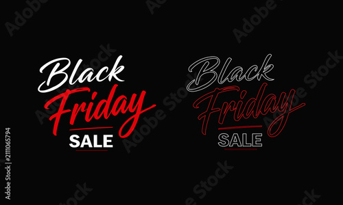 Black Friday Sale Typography Background With Modern Red And White Promotional Lettering For Seasonal Shopping Marketing