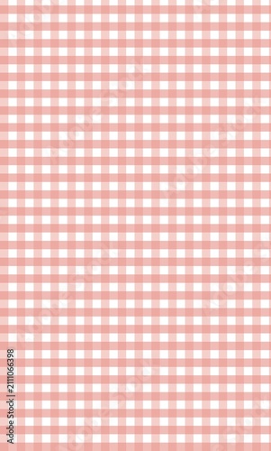 Soft pastel pink and white gingham pattern featuring a classic checkered textile design for fashionable home decor and fabric backgrounds