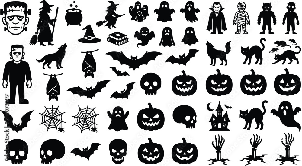 Obraz premium set of silhouettes of people