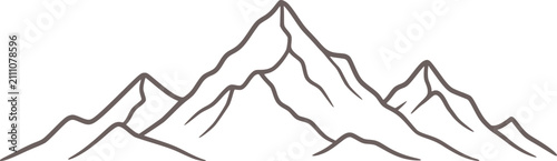 Mountain range line art vector design on a white background