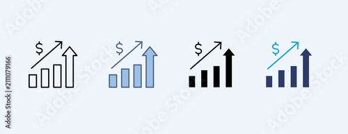 Increase Multiple Icon Illustration Vector
