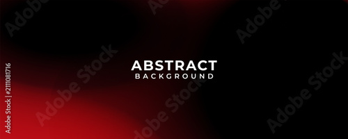 Abstract dark red and black smooth gradient banner background.
