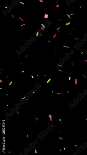Confetti particle animation. Mobile-friendly. Perfect for Reels, Stories, and all social media platforms. Vertical video with transparent alpha channel ProRes 4444.