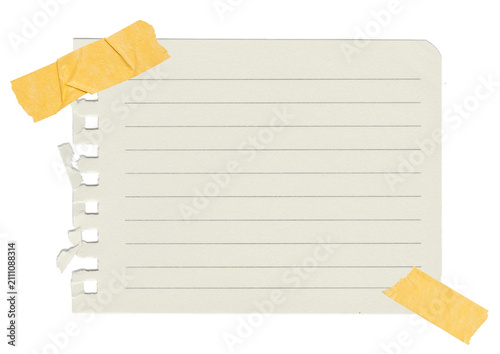 Blank paper with adhesive tapes on the corner