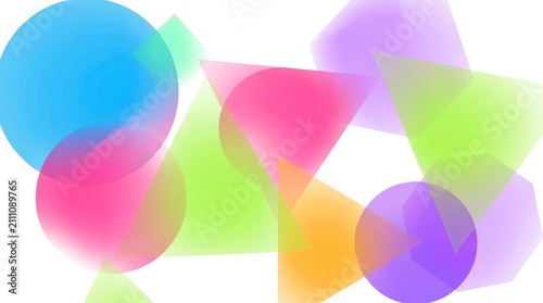 Abstract colorful geometric shapes.
