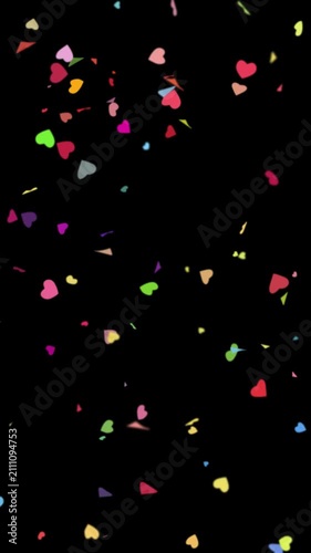 Confetti particle animation. Mobile-friendly. Perfect for Reels, Stories, and all social media platforms. Vertical video with transparent alpha channel ProRes 4444.