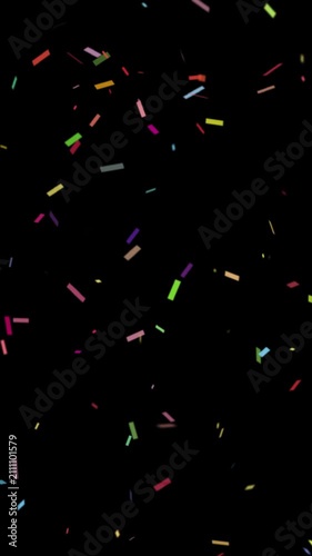 Confetti particle animation. Mobile-friendly. Perfect for Reels, Stories, and all social media platforms. Vertical video with transparent alpha channel ProRes 4444.