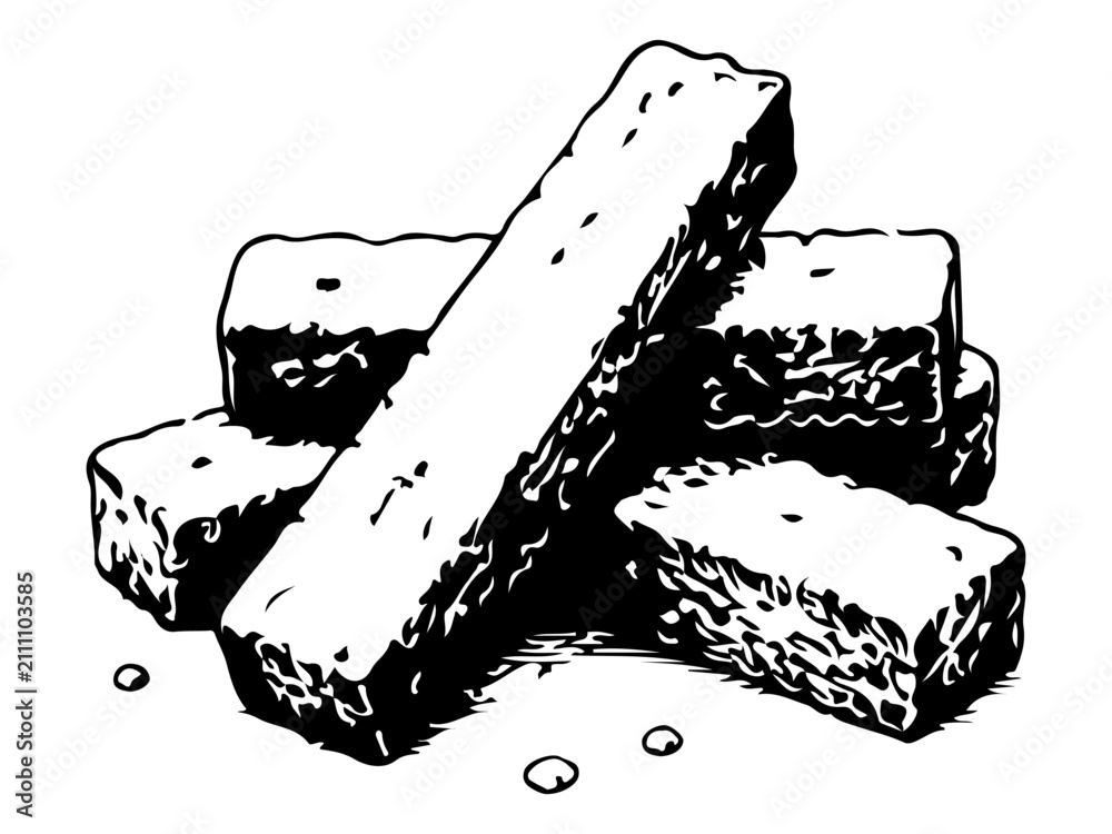 Obraz premium Hand Drawn Fried Bread Food Sketch Set