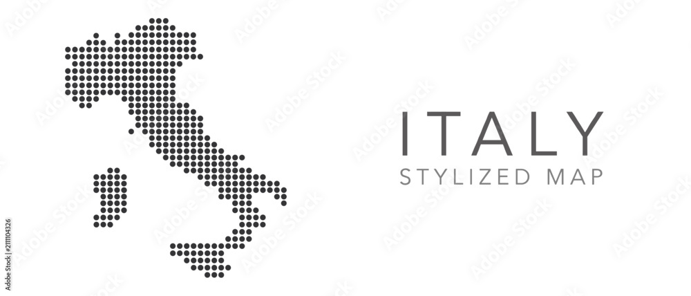 Fototapeta premium Italy Map Illustration, Editable Dotted Vector Design with Typography