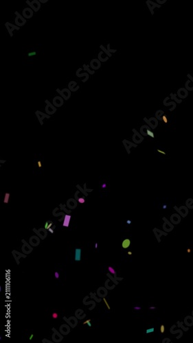 Confetti particle animation. Mobile-friendly. Perfect for Reels, Stories, and all social media platforms. Vertical video with transparent alpha channel ProRes 4444.