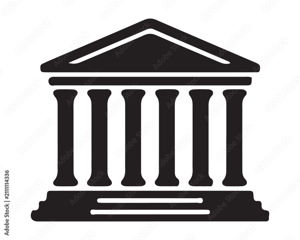 Fototapeta premium Courthouse or government building icon with courthouse government building