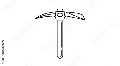Fotografía Pickaxe Outline Vector Illustration