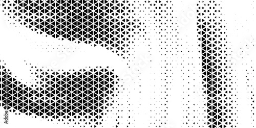 Abstract geometric black and white graphic design triangle halftone pattern
