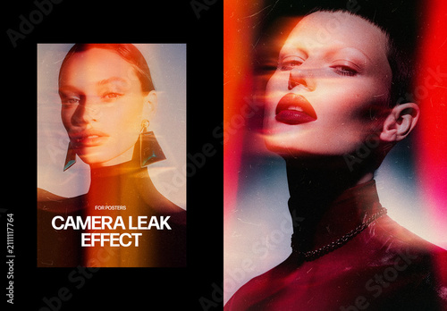 Vertical Leaked Camera Effect For Poster And Print Design