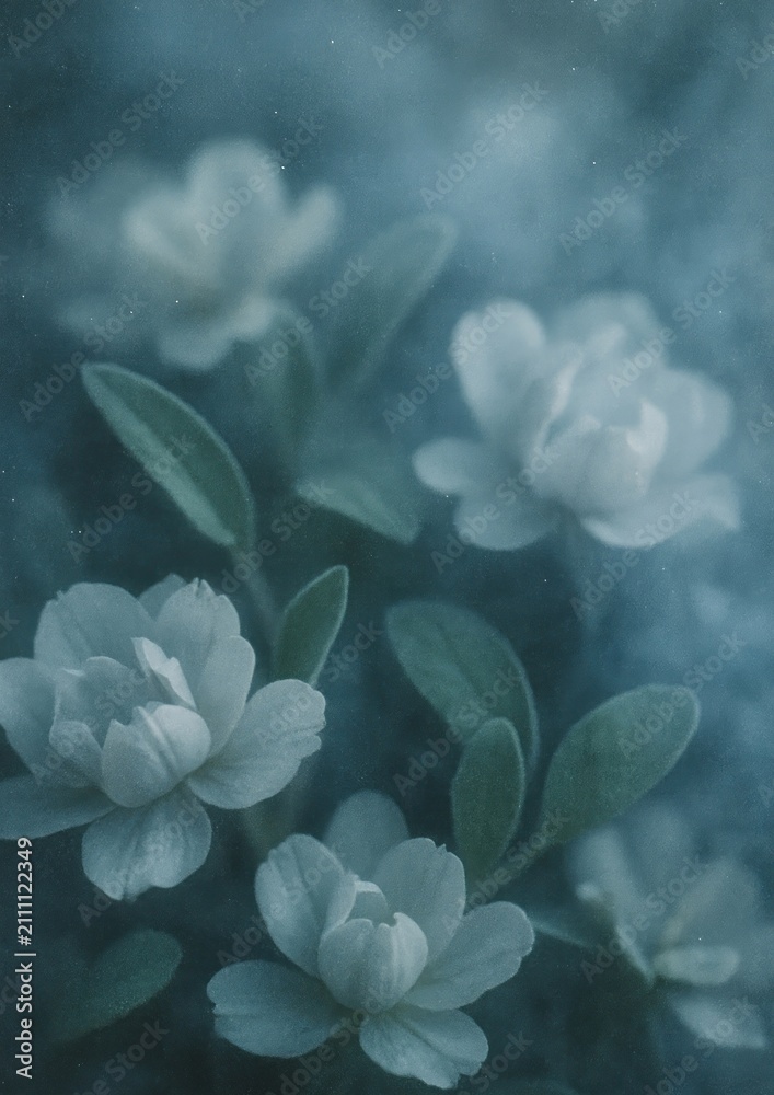 Obraz premium Ethereal flowers in mist.