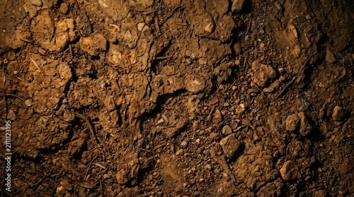 Closeup of dry cracked earth surface.