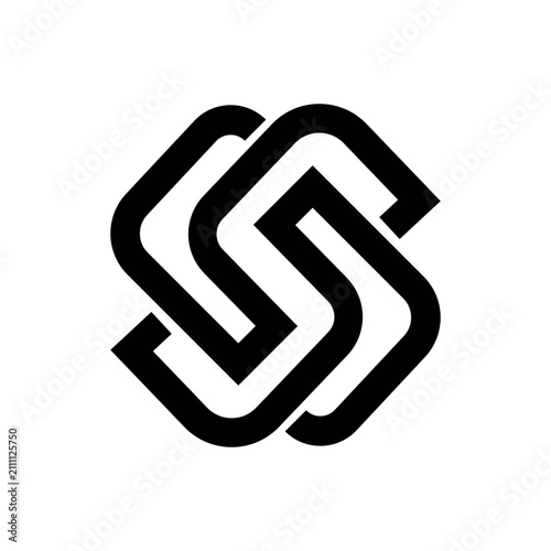 Geometric letter S monogram logo design element vector abstract black intertwined line icon