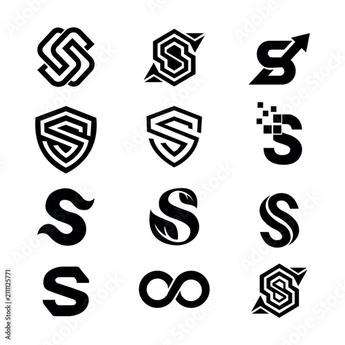 Modern Geometric Letter S Logo Design with Abstract Interlocking Lines and Minimalist Hexagonal Style
