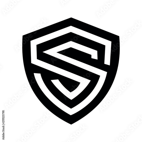Modern Abstract Shield Emblem with Bold S Letter Mark for Security and Protection Brands